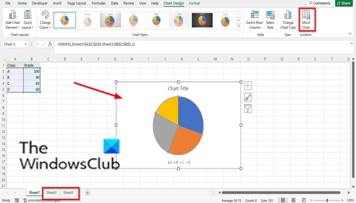 How to move and resize a Chart in Excel